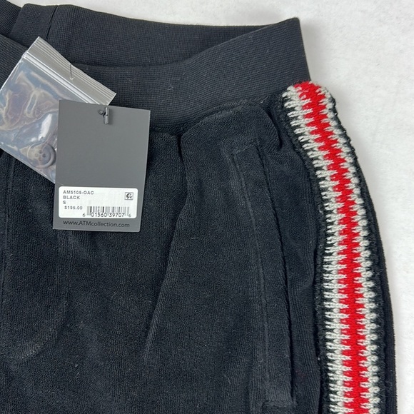 ATM Men's Black Red Side Stripped Stretch Waist Athletic Shorts Size Small - Picture 5 of 7